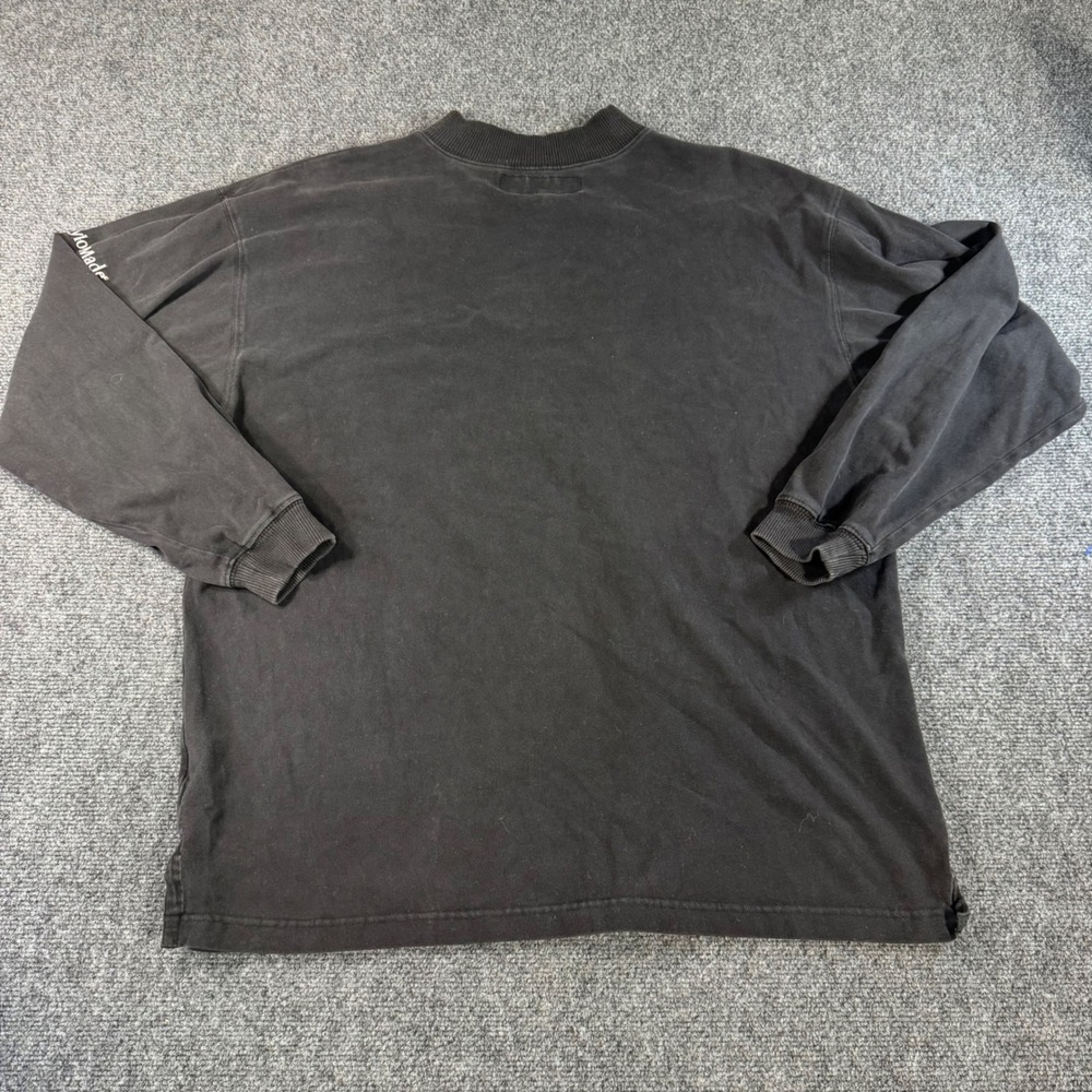 TaylorMade Mens Long Sleeve Mock Neck Shirt Faded Black Embroidered Logo Size M - Picture 6 of 8
